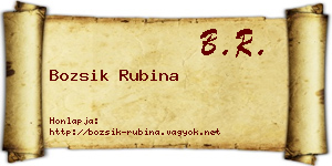 Bozsik Rubina névjegykártya
